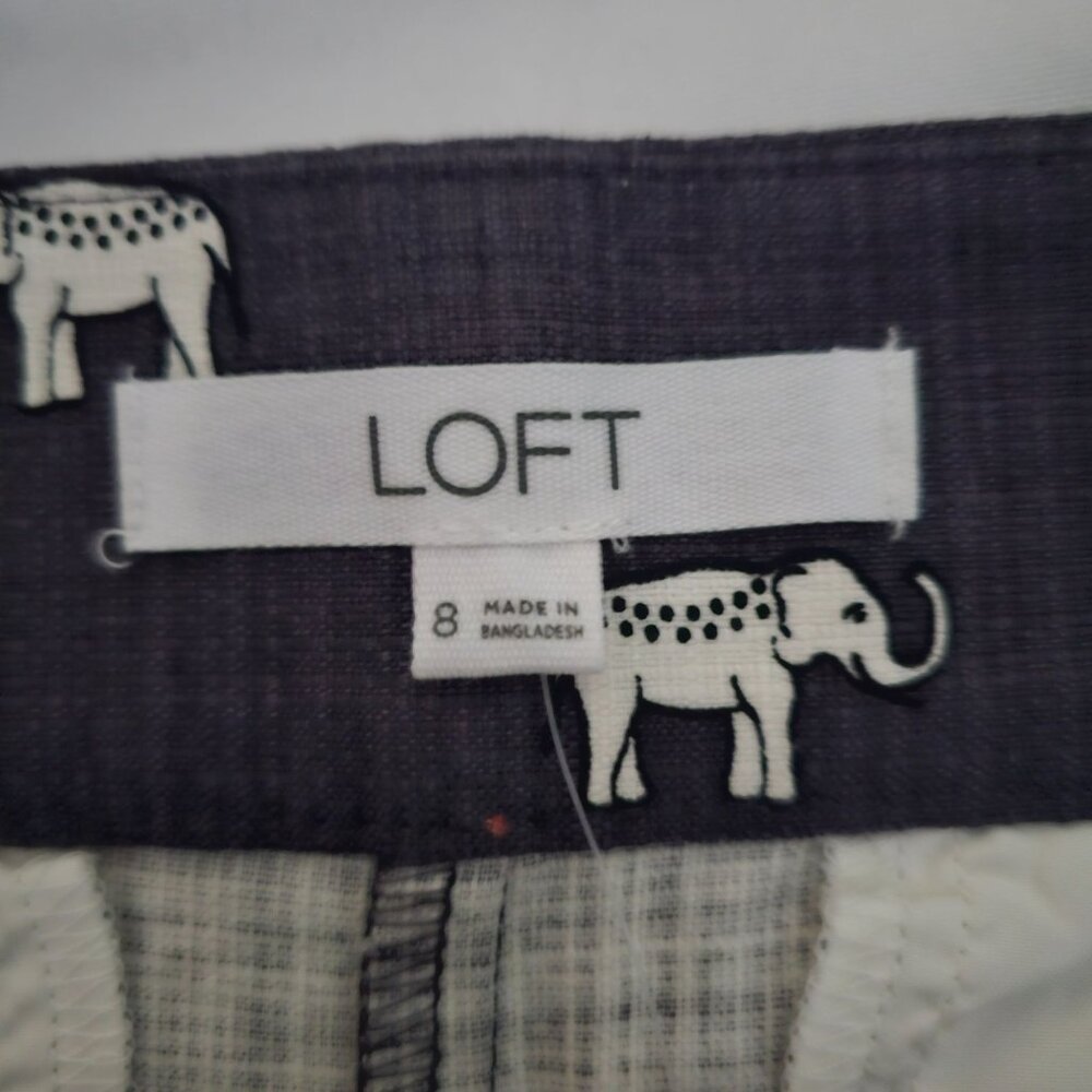 LOFT Coastal Gray (Dark Gray/Blue) Elephant Print The Riviera Short Size 8‎ - Picture 5 of 11